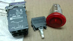  Telemecanique ZB4AEQ3870G1 Red Push Pull Illuminated W/Contact Image