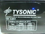  Tysonic TY-12-3.4 Battery 12V 3.4AH Nonspillable Rechargeable S Image