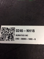  Numatics UND-SB063-100D-B Pneumatic Compact Cylinder 63 mm Bore 100 mm Stroke 20 mm Rod Image