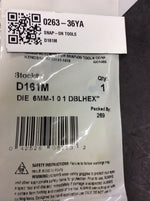  SNAP ON D161M DIE, RETHREADING METRIC SIZE - STYLE: RETHREADING, THREAD DIAMETER: 06.0 MM, THREAD PITCH: 01.00 MM, DIRECTION OF THREAD: RIGHT HAND, TYPE: SOLID HEX Image