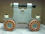 Unified Ind DET 101B Cable Trolley 4 Main Wheels (3-1/4" Dia x Image