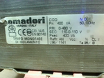  AMADORI 400VA Transformer 0-460V Primary x 110-0-110V Secondary Image