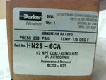  Parker HN2S-6CA 1/2" NPT Coalescing HSG w/Autodrain 250 Psig 175 Deg F Image