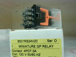  Square D 8501 RS24V20 /D Miniature GP Relay 120V 4PDT-3A Image