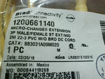  Brad Connectivity 1200661140 Micro-Change Cordset 3P Male Straight Female 90'  2M Factory Sealed Image