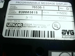  Uticor 76536-1 Programmable Message Display 885370E0084/76536-1 Image