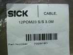 SICK 7029161 Optic-Electronic Cable 12P Male/Female (12POM23-S/ Factory Sealed Image