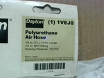  Dayton 1VEJ8 Polyurethane Coiled Air Hose 125PSI 1/4"NPT x 10FT Factory Sealed Image