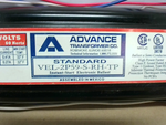  Advance Ballasts Standard VEL-2P59-S-RH-TP Instant Start Electr Image