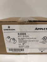 Emerson 5300S EMT Set Screw Coupling 3" Steel (5 PCS) Factory Sealed Image