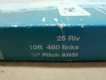  Whitney Renold 25 RIV Precision Roller Chain 10ft 1/4" Pitch 48 Image