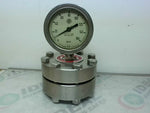  Hyett 42MW  Diaphragm Seal SS 100 PSI 1/4" NPT w/Gauge Image