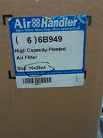  Air Handler 6B949 Pleated Air Filter 16x25x4 (6 PCS) Image