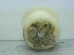  Hubbell 2436 White Locking Outlet  3 Pole 4 Wire Grounding Flan Image