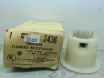  Hubbell 2436 White Locking Outlet  3 Pole 4 Wire Grounding Flan Image