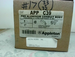  Appleton FM9  Aluminum Conduit Body 1" C Type w/ Cover APP C39 Image