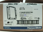  Thomas & Betts 52 C 18 4" Square Device Ring For Two Devices Ra Image