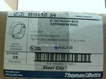  Thomas & Betts 55151 1/2 3/4 4" Octagon Box Extension Ring (25 Image