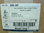  T&B Steel City 500-SC (50 PCS) Galvanized Beam Clamps Factory Sealed Image