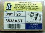  Arlington 3838AST (25 PCS) 3/8" Snap2It Duplex Connector Image