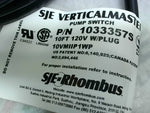  SJE 10VMIIP1WP Float Switch w/ 10' Cord & Plug 125VAC 1033357S Image