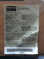  Dayton 6K351A  Industrial Gear Motor 1/4 HP 12 RPM Split Phase  Factory Sealed Image