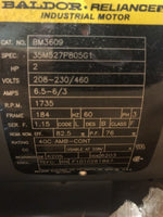  Baldor BM3609 Electric Brake Motor 2HP 184 Frame 1735RPM 230/46 Image