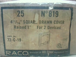  Raco 72-C-19 Square Drawn Mud Cover Raised 1" (25 Pc) Image