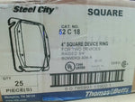  Thomas & Betts 52 C18 4" Square Device Ring For Two Devices Ra Image