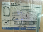  Thomas & Betts 52 C 19 Galvanized Steel Covers 4" Square 1" Hig Image