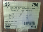  Hubbell-Raco 796 4" Square-Cut Device Cover Raised 2" For 2 Devices (25 Pc) Image