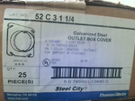  Thomas & Betts 52 C 3 1 1/4 Galvanized Steel Cover Outlet Box C Factory Sealed Image