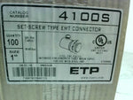  ETP 1" Set Screw Type EMT Connector (100 PCS) 4100S Factory Sealed Image
