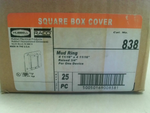  Hubbell Raco 838 (25 Pcs) Mud Ring 4-11/16" X 4-11/16" Raised 3 Image