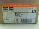  Hubbell Raco 838 (25 Pcs) Mud Ring 4-11/16" X 4-11/16" Raised 3 Image