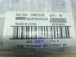  DeWalt DW1376 (5 Pk) Titanium Split Point Drill Bits 5/32" (4.0 Factory Sealed Image