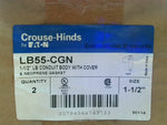  Crouse-Hinds LB55-CGN (2 Pcs)  1-1/2" LB Conduit Body With Cove Factory Sealed Image