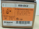  Bridgeport 830-DC2 (25 Pcs) 3/8" 90 Deg. Duplex Angle Connector Image