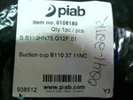  Piab B110.37.11NC 110mm 1/2" BSPP (G) Thread Grey-Blue Bellows Vacuum Cup  Factory Sealed Image