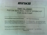  Binks 250601 Piston Seal / Ball Check Spring Kit for E4-60 Pump Image