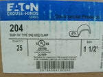  Eaton Crouse Hinds 204 Snap On Size 1 1/2" One Hole Clamp Qty 2 Image