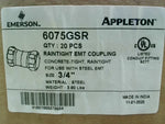  Appleton Emerson 6075GSR 3/4" Raintight EMT Coupling (20 PCS) Image