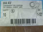  Cooper Crouse-Hind 664 AV 1-1/2" 10Pc Compression Coupling Thin Image