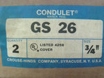  Eaton Crouse-Hinds GS 26 Condulet Fixture Cover 3/4" (2 PCS) Image