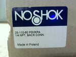  NOSHOK 25-110--60 Psi/KPA Pressure Gauge 1/4 NPT Back Connector Image