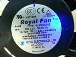  ROYAL FAN R125C[C01] 200VAC 22/20W 2550/2900rpm Pancake Fan 12c Image