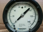  Ashcroft 45-1279-SSL-04L-140#/BR 4-1/2" Duragauge 0-140psi w/ D Image