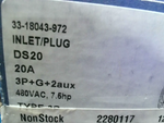  Meltric DS20 Male Plug 20 Amp 20A 480VAC 33-18043-972 Image