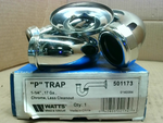  Watts 501173 3pc Brass 1-1/4"Inch 17 Gague Chrome "P" Trap Less Cleanout Image