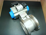  Valbia 82DA1314 Spring Return Pneumatic Actuator Type DA85 116 PSI Max w/ 2" Valve  CF8M 1.4408 w/ Bonomi NMR1-C1 - 4-Way Solenoid Valve Image